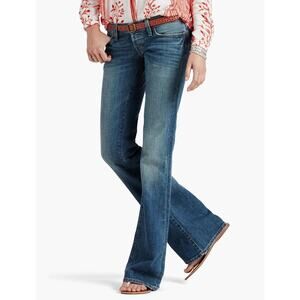 Lucky Brand Lil Maggie Medium Wash Low Rise Flare Jeans Size 6/28 Long 70s Boho